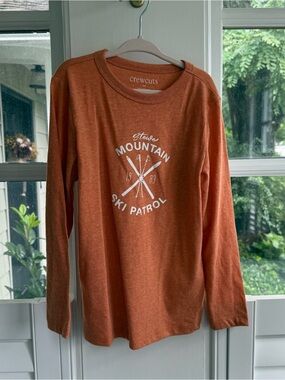NWT Crewcuts Orange Long-Sleeve 'Mountain Ski Patrol' Graphic Tee 4/5T